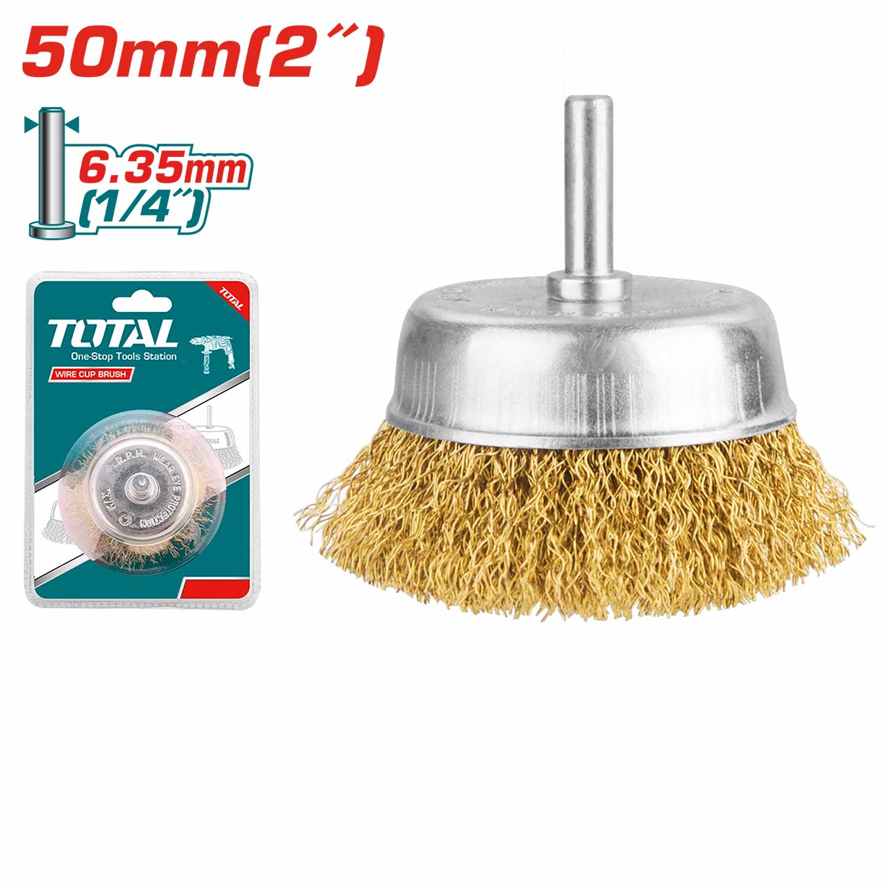 Escobilla Copa 2" dorado con vastago TOTAL