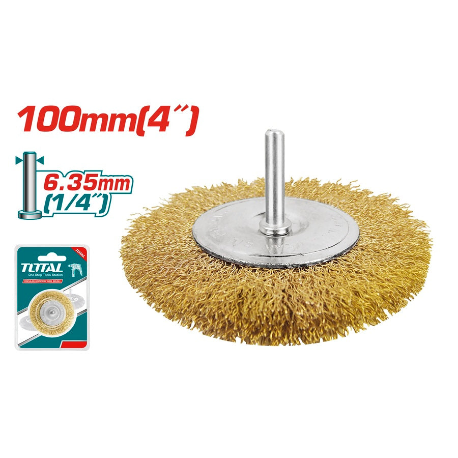 Escobilla Rueda 4" dorado con vastago TOTAL