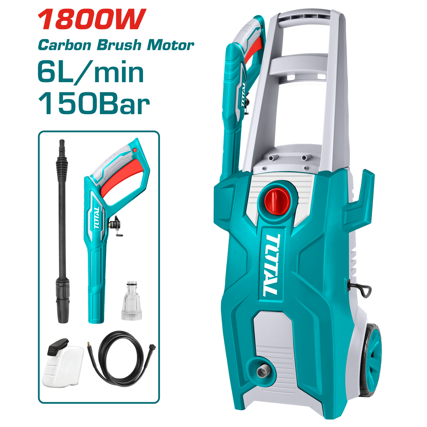 HIDROLAVADORA ALTA PRESIÓN 1800W 150BAR TOTAL