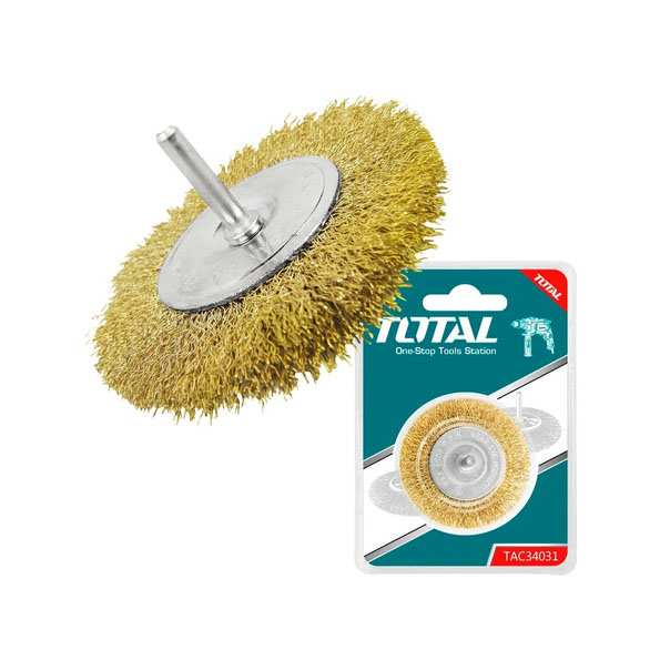 Escobilla Rueda Dorado 3" con vastago TOTAL
